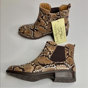 NWT Kim Rogers Snakeskin Design Ankle Boots Booties Brandi Style 6M